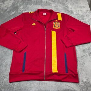 Spain National Team Jacket Mens XL Red Adidas Track Warm Up Soccer RFCF